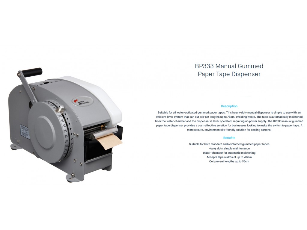 Better Packages BP333 PLUS Tape Dispenser